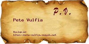 Pete Vulfia névjegykártya